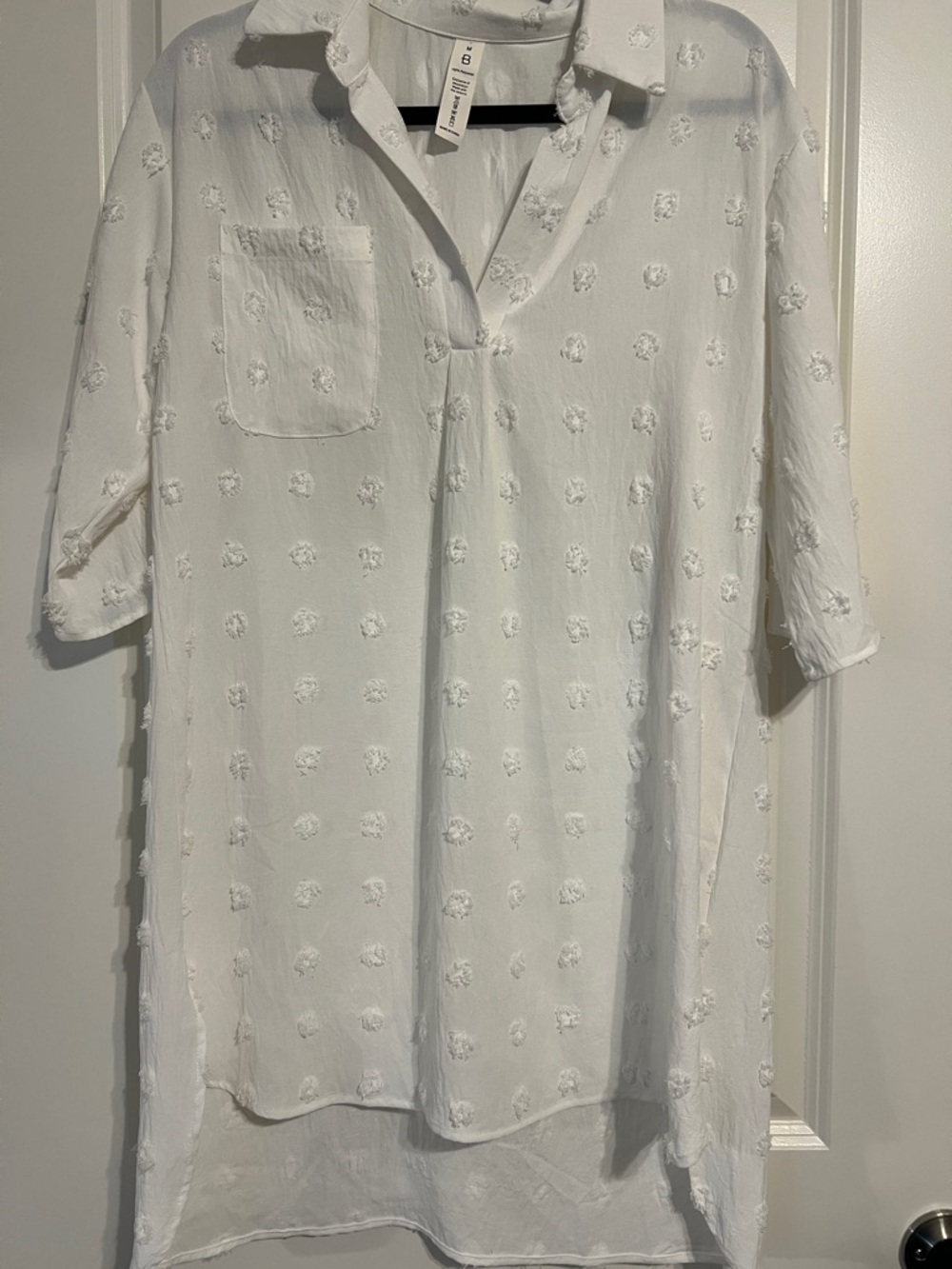 Amazon White Swiss Dot Pocket Tunic